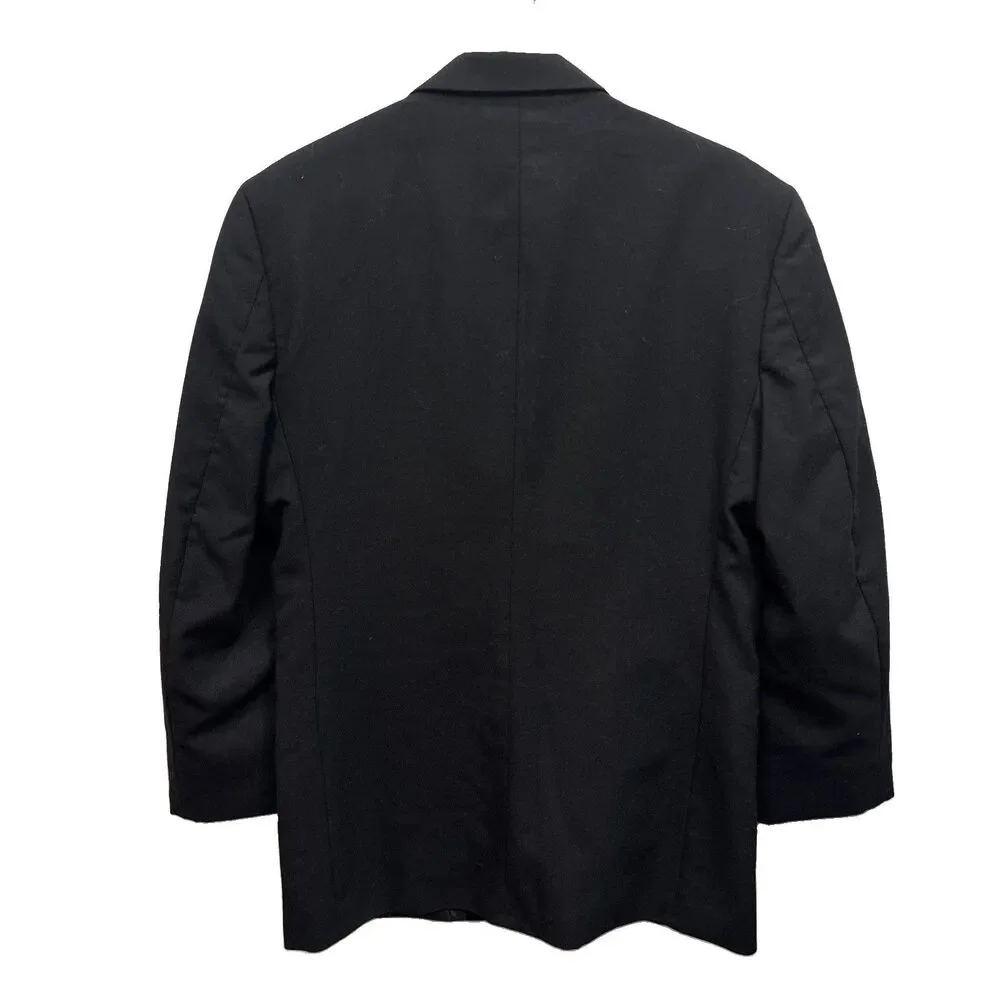 Oscar de la Renta Formal Tuxedo Suit Jacket Only Black 39R Pockets Logo Buttons